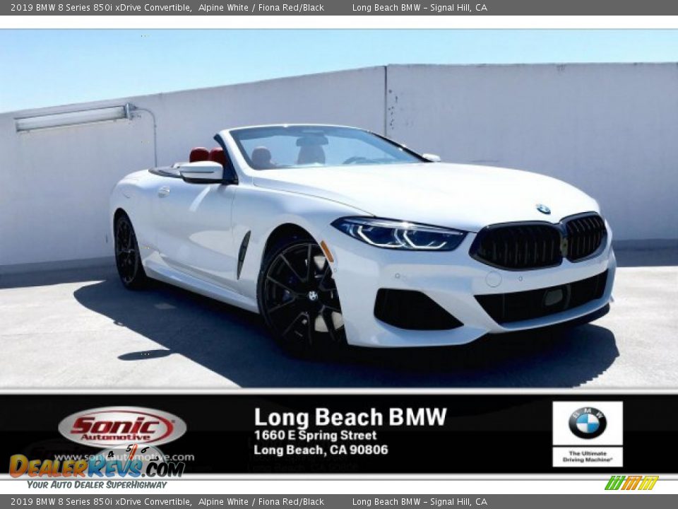 2019 BMW 8 Series 850i xDrive Convertible Alpine White / Fiona Red/Black Photo #1