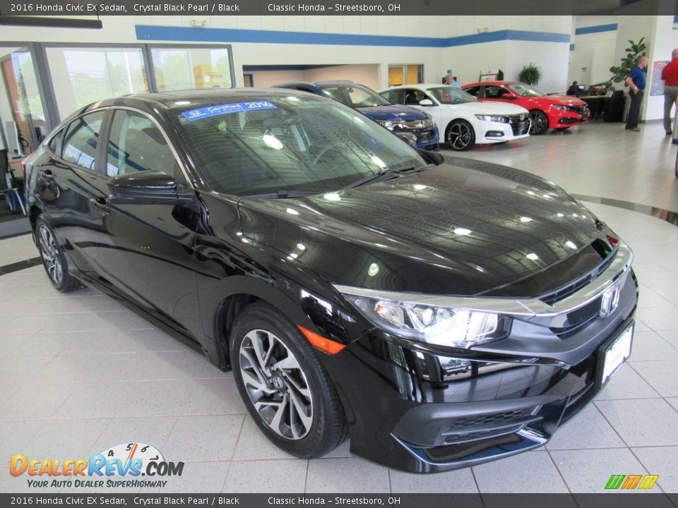 2016 Honda Civic EX Sedan Crystal Black Pearl / Black Photo #3