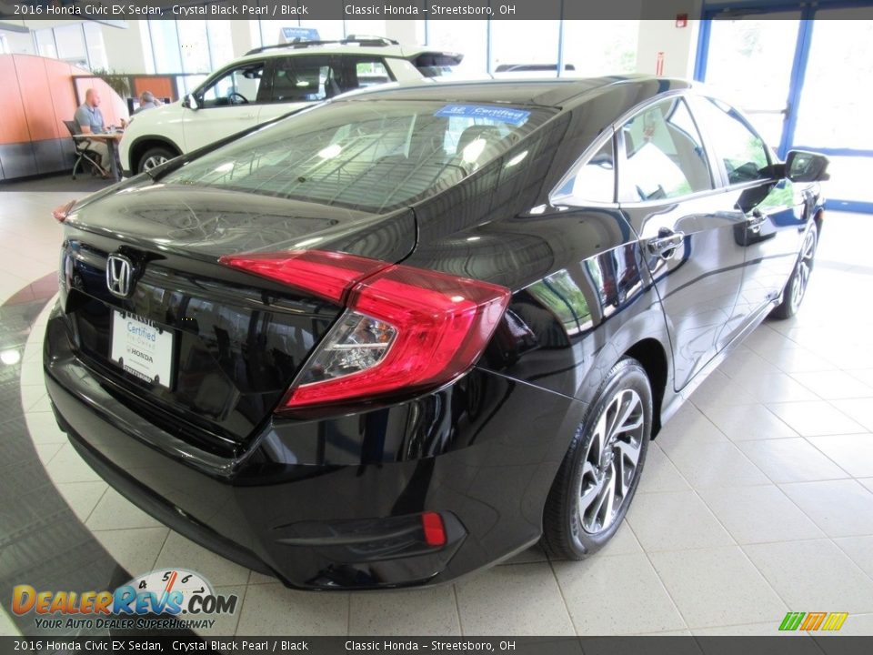 2016 Honda Civic EX Sedan Crystal Black Pearl / Black Photo #7