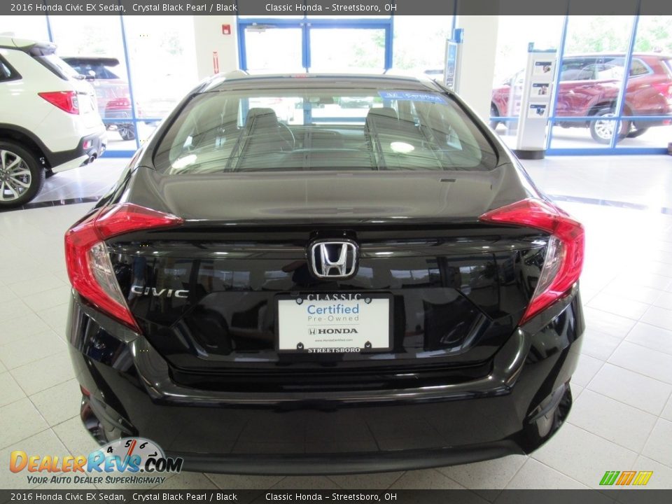 2016 Honda Civic EX Sedan Crystal Black Pearl / Black Photo #8