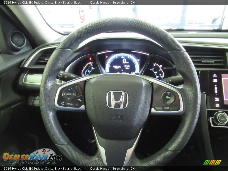 2016 Honda Civic EX Sedan Crystal Black Pearl / Black Photo #29