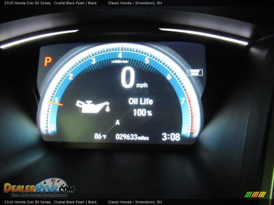 2016 Honda Civic EX Sedan Crystal Black Pearl / Black Photo #31