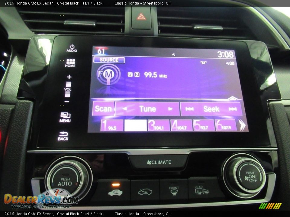 2016 Honda Civic EX Sedan Crystal Black Pearl / Black Photo #33