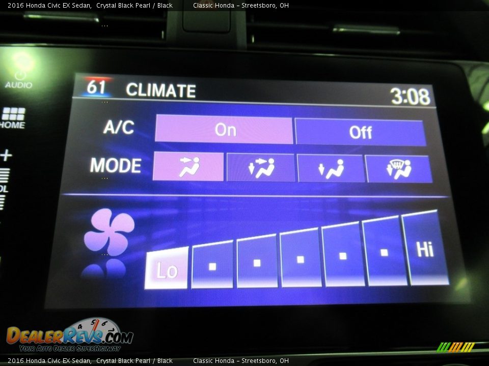 2016 Honda Civic EX Sedan Crystal Black Pearl / Black Photo #34