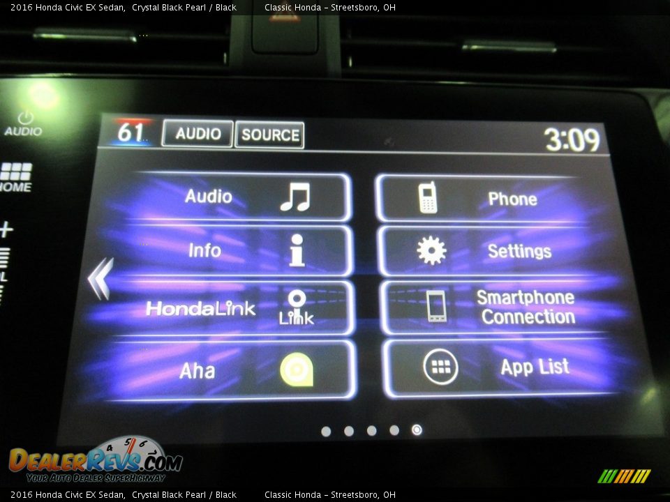 2016 Honda Civic EX Sedan Crystal Black Pearl / Black Photo #35