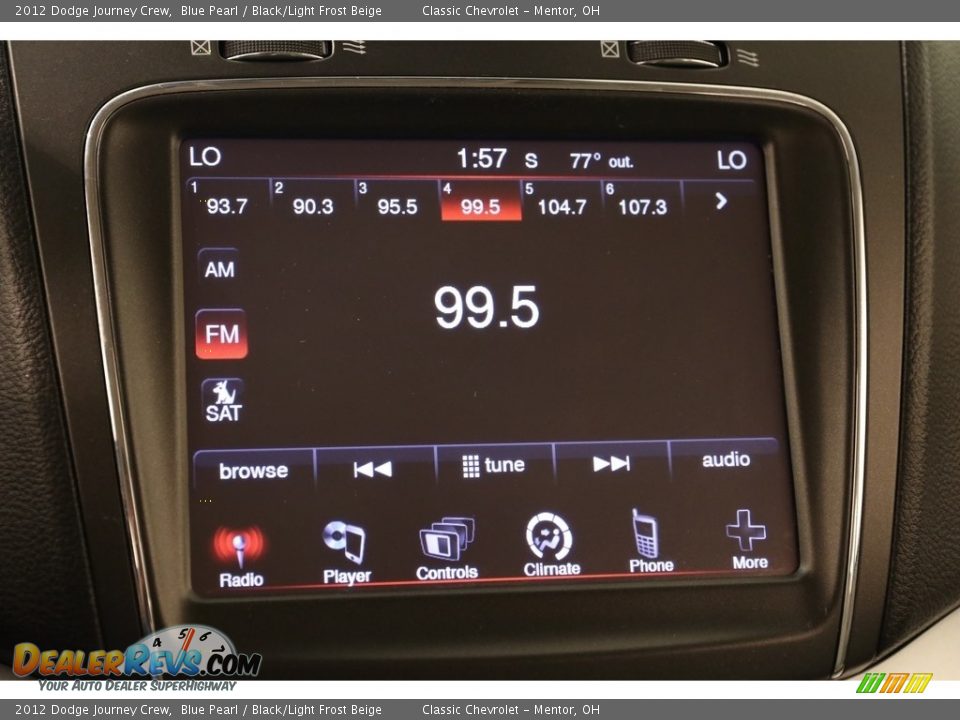 2012 Dodge Journey Crew Blue Pearl / Black/Light Frost Beige Photo #10