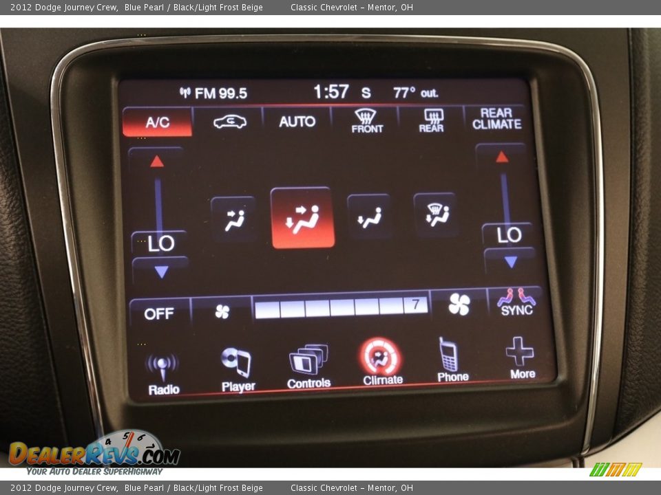 2012 Dodge Journey Crew Blue Pearl / Black/Light Frost Beige Photo #12