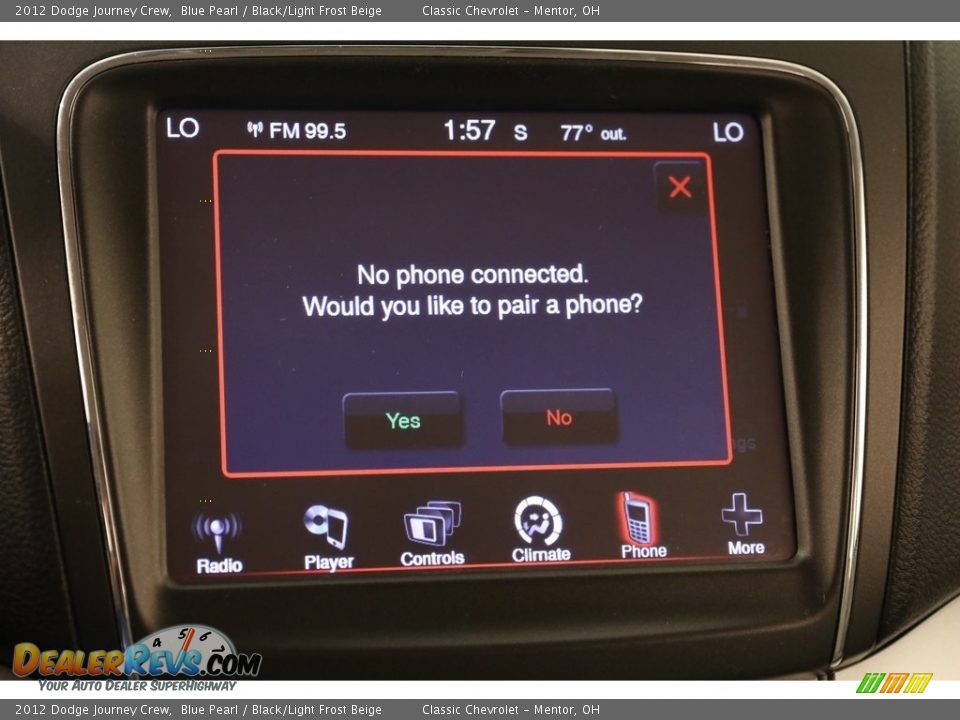 2012 Dodge Journey Crew Blue Pearl / Black/Light Frost Beige Photo #13