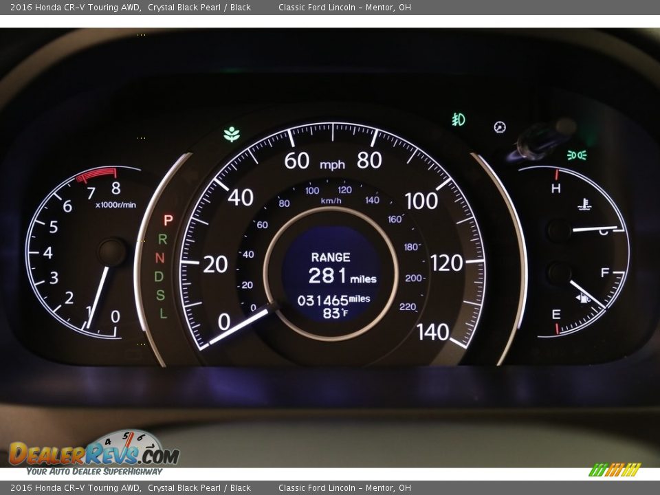 2016 Honda CR-V Touring AWD Crystal Black Pearl / Black Photo #9