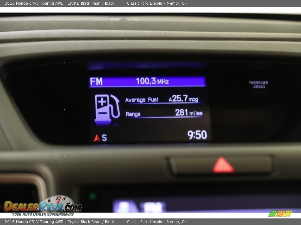 2016 Honda CR-V Touring AWD Crystal Black Pearl / Black Photo #13