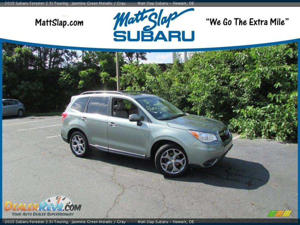 2015 Subaru Forester 2.5i Touring Jasmine Green Metallic / Gray Photo #1