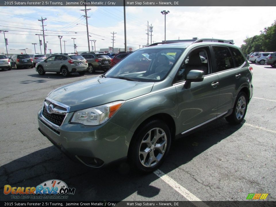 2015 Subaru Forester 2.5i Touring Jasmine Green Metallic / Gray Photo #2