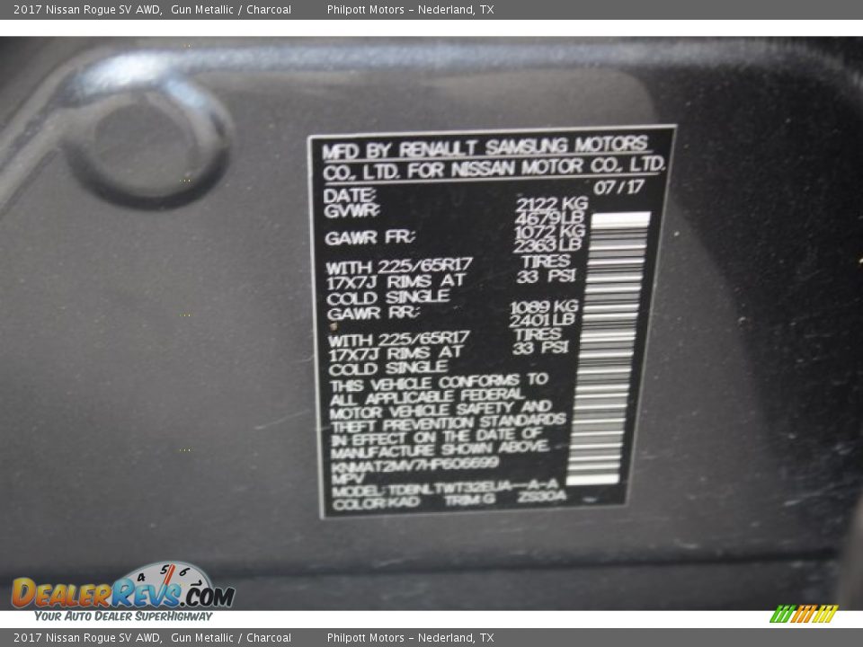 2017 Nissan Rogue SV AWD Gun Metallic / Charcoal Photo #27
