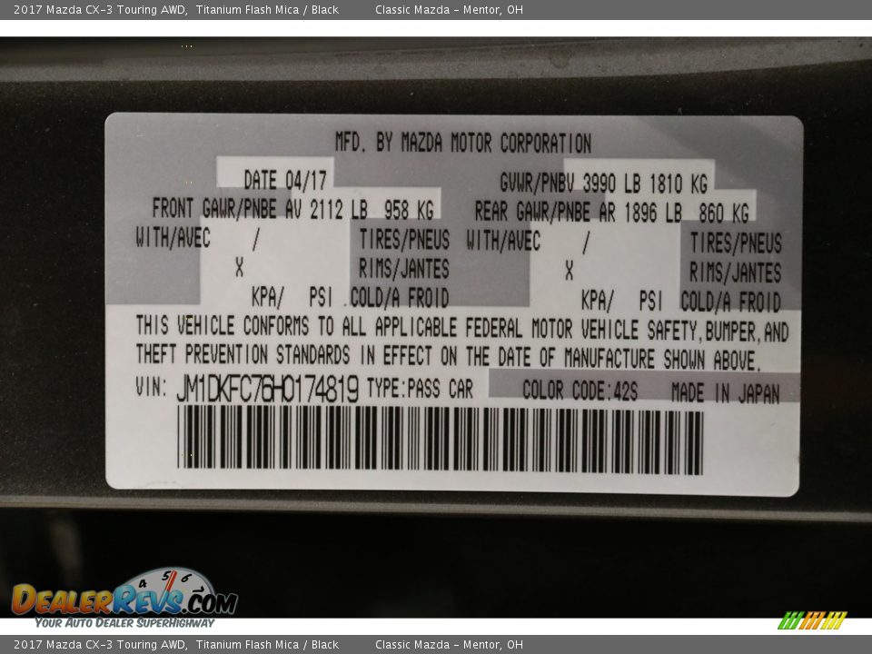 2017 Mazda CX-3 Touring AWD Titanium Flash Mica / Black Photo #20