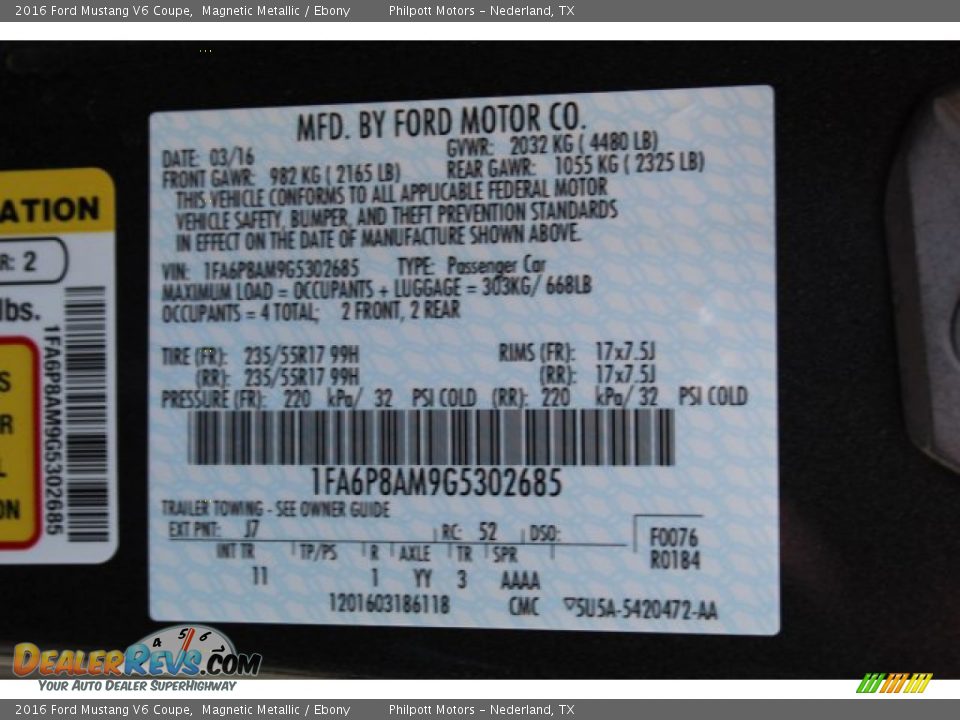 2016 Ford Mustang V6 Coupe Magnetic Metallic / Ebony Photo #27