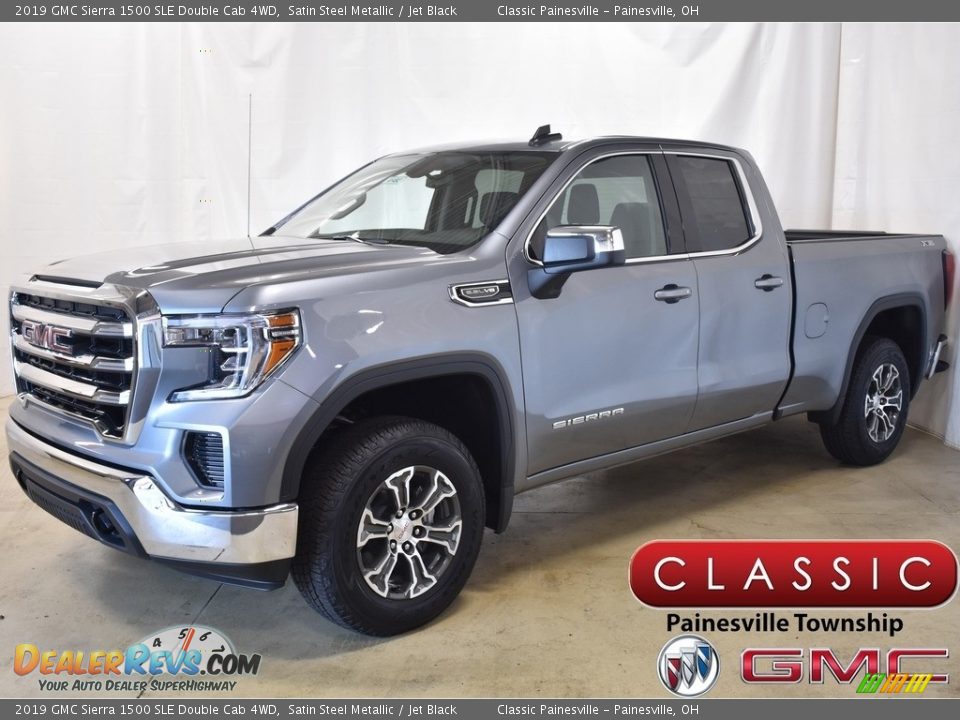 2019 GMC Sierra 1500 SLE Double Cab 4WD Satin Steel Metallic / Jet Black Photo #1