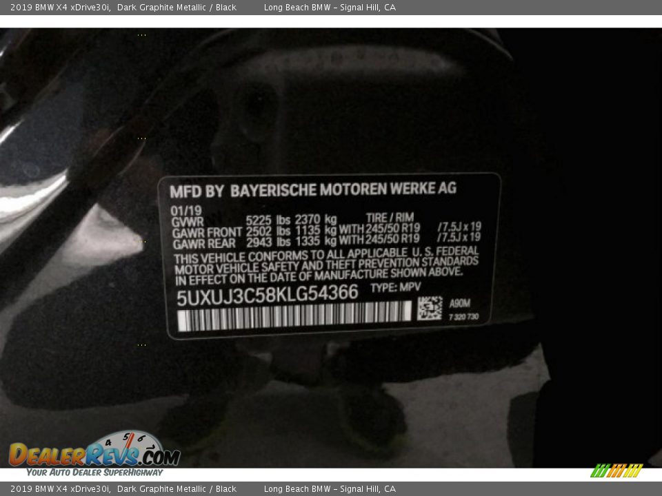 2019 BMW X4 xDrive30i Dark Graphite Metallic / Black Photo #19