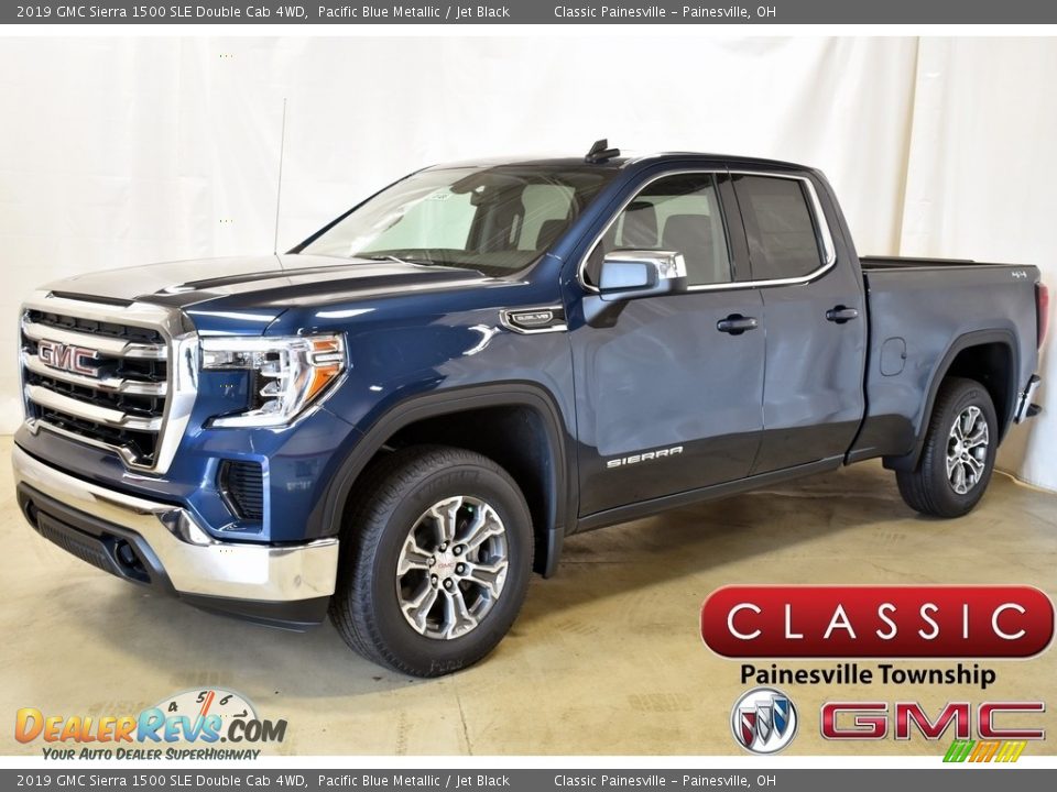 2019 GMC Sierra 1500 SLE Double Cab 4WD Pacific Blue Metallic / Jet Black Photo #1