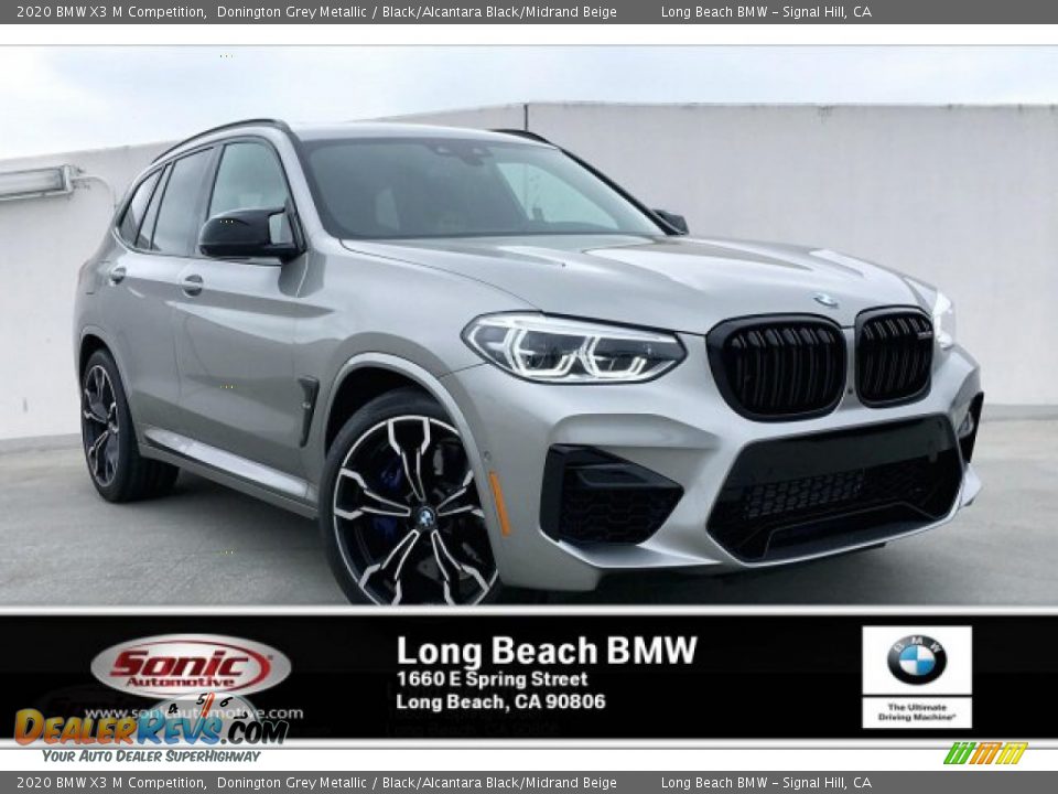 2020 BMW X3 M Competition Donington Grey Metallic / Black/Alcantara Black/Midrand Beige Photo #1