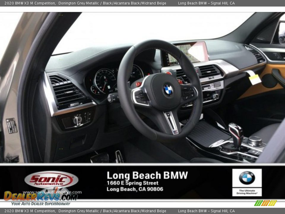2020 BMW X3 M Competition Donington Grey Metallic / Black/Alcantara Black/Midrand Beige Photo #4