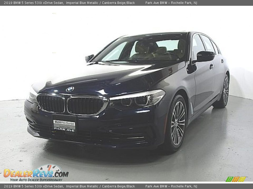2019 BMW 5 Series 530i xDrive Sedan Imperial Blue Metallic / Canberra Beige/Black Photo #1