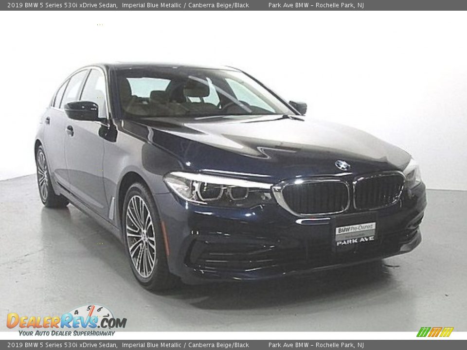 2019 BMW 5 Series 530i xDrive Sedan Imperial Blue Metallic / Canberra Beige/Black Photo #5