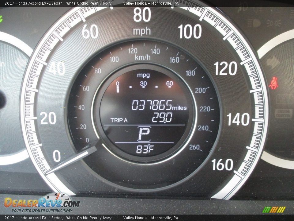 2017 Honda Accord EX-L Sedan White Orchid Pearl / Ivory Photo #20