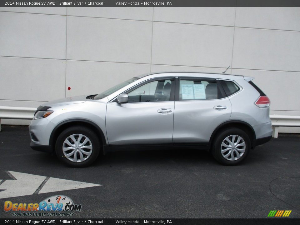 2014 Nissan Rogue SV AWD Brilliant Silver / Charcoal Photo #2