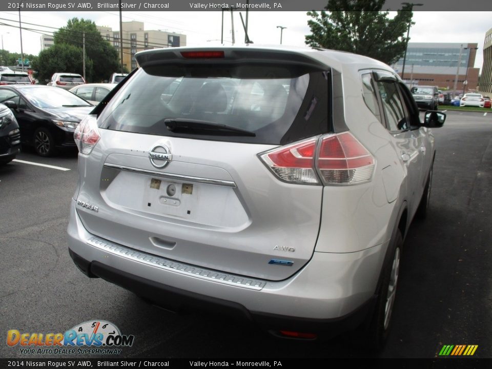 2014 Nissan Rogue SV AWD Brilliant Silver / Charcoal Photo #5