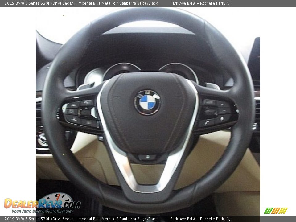 2019 BMW 5 Series 530i xDrive Sedan Imperial Blue Metallic / Canberra Beige/Black Photo #23