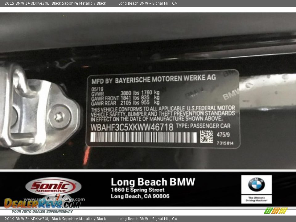 2019 BMW Z4 sDrive30i Black Sapphire Metallic / Black Photo #11