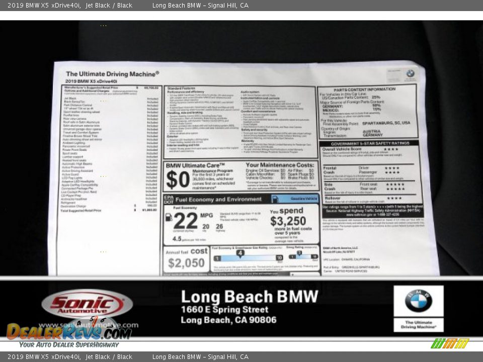 2019 BMW X5 xDrive40i Jet Black / Black Photo #10