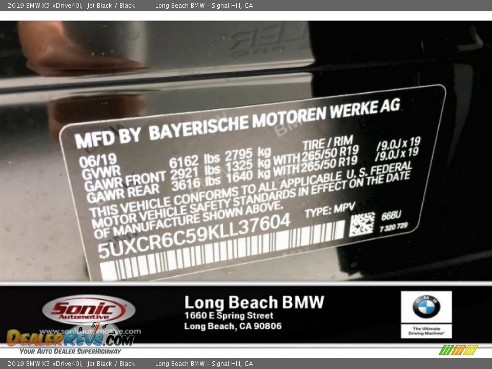 2019 BMW X5 xDrive40i Jet Black / Black Photo #11