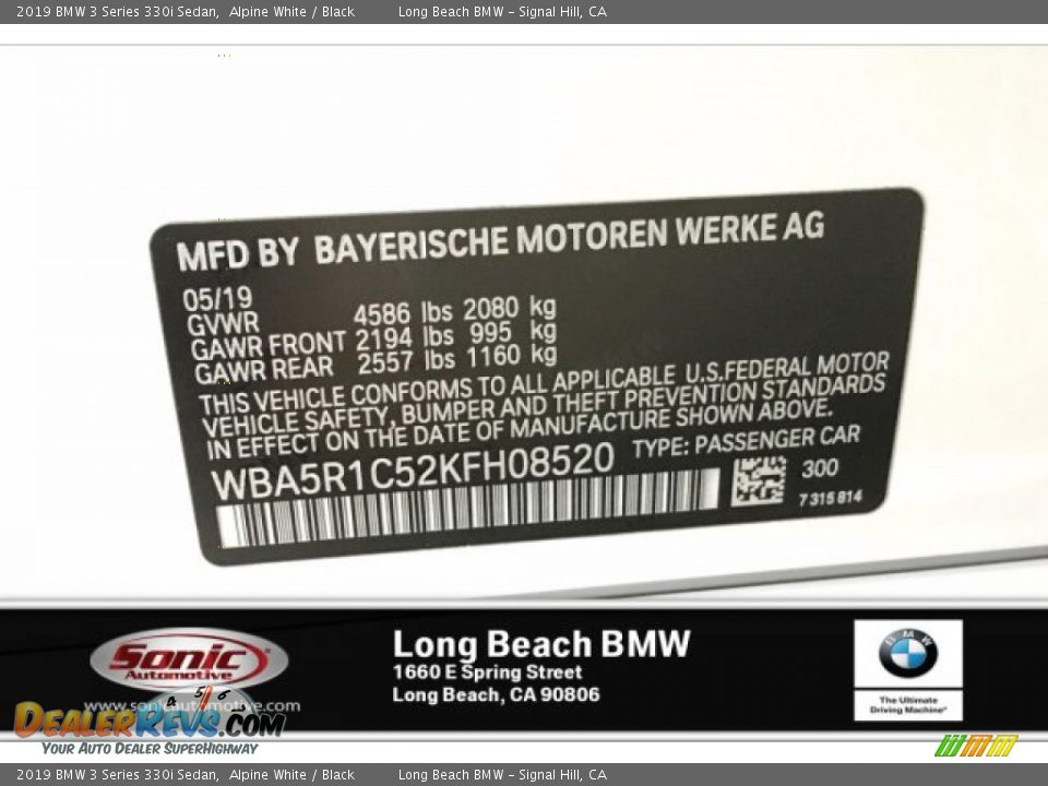 2019 BMW 3 Series 330i Sedan Alpine White / Black Photo #12