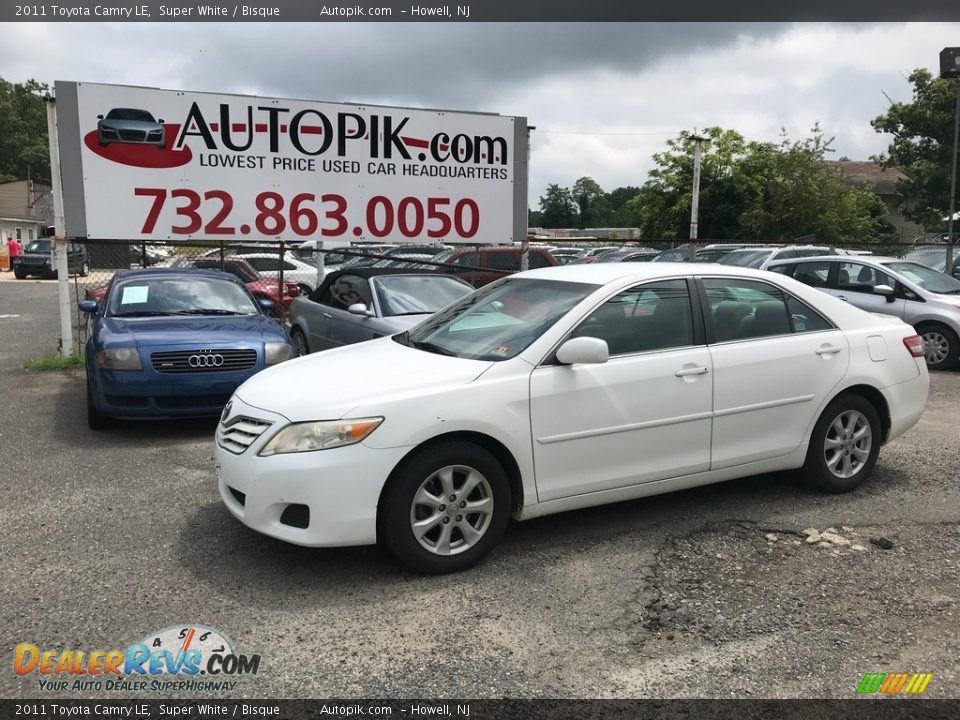 2011 Toyota Camry LE Super White / Bisque Photo #1