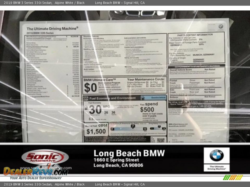 2019 BMW 3 Series 330i Sedan Alpine White / Black Photo #10