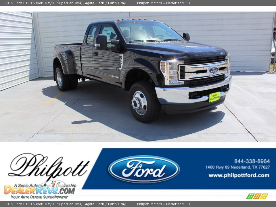 2019 Ford F350 Super Duty XL SuperCab 4x4 Agate Black / Earth Gray Photo #1