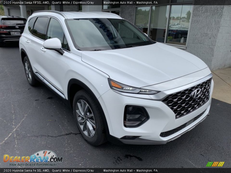 2020 Hyundai Santa Fe SEL AWD Quartz White / Espresso/Gray Photo #2