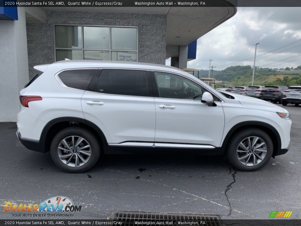 2020 Hyundai Santa Fe SEL AWD Quartz White / Espresso/Gray Photo #3