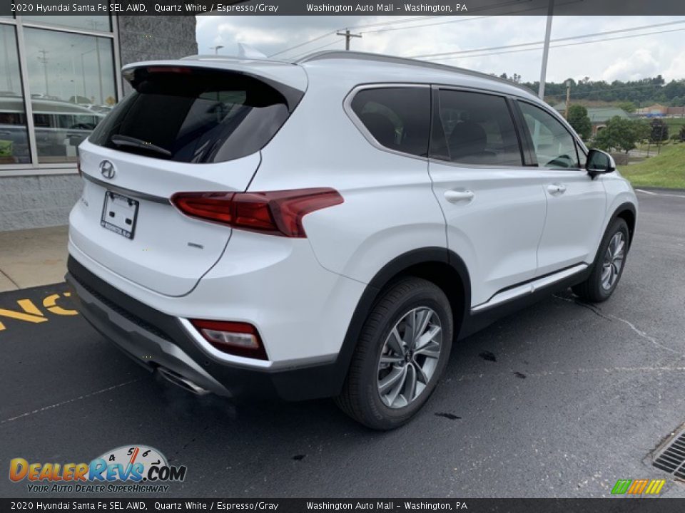 2020 Hyundai Santa Fe SEL AWD Quartz White / Espresso/Gray Photo #4
