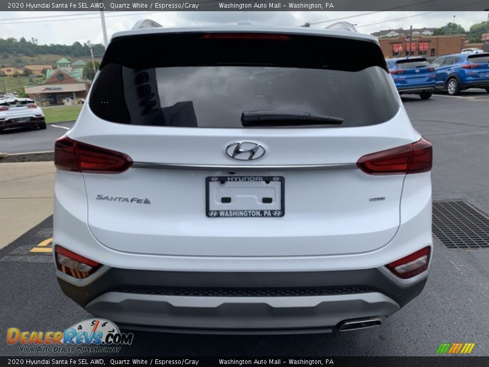 2020 Hyundai Santa Fe SEL AWD Quartz White / Espresso/Gray Photo #5