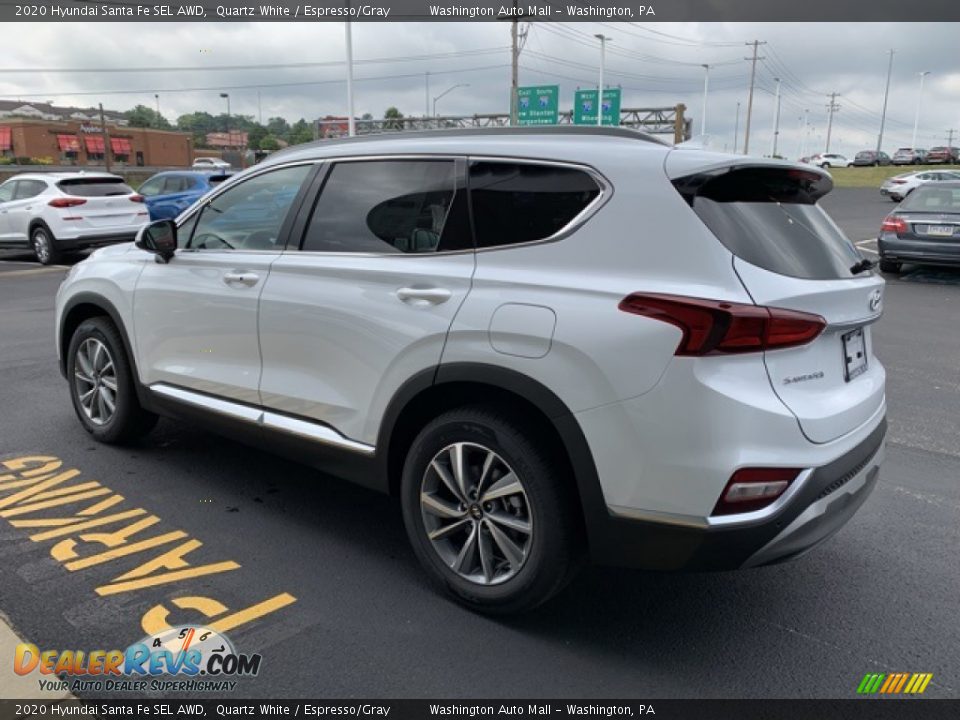 2020 Hyundai Santa Fe SEL AWD Quartz White / Espresso/Gray Photo #6
