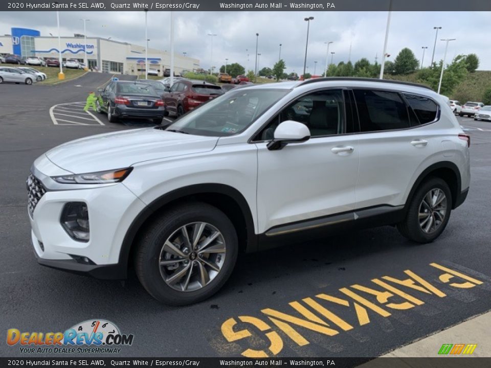 2020 Hyundai Santa Fe SEL AWD Quartz White / Espresso/Gray Photo #7