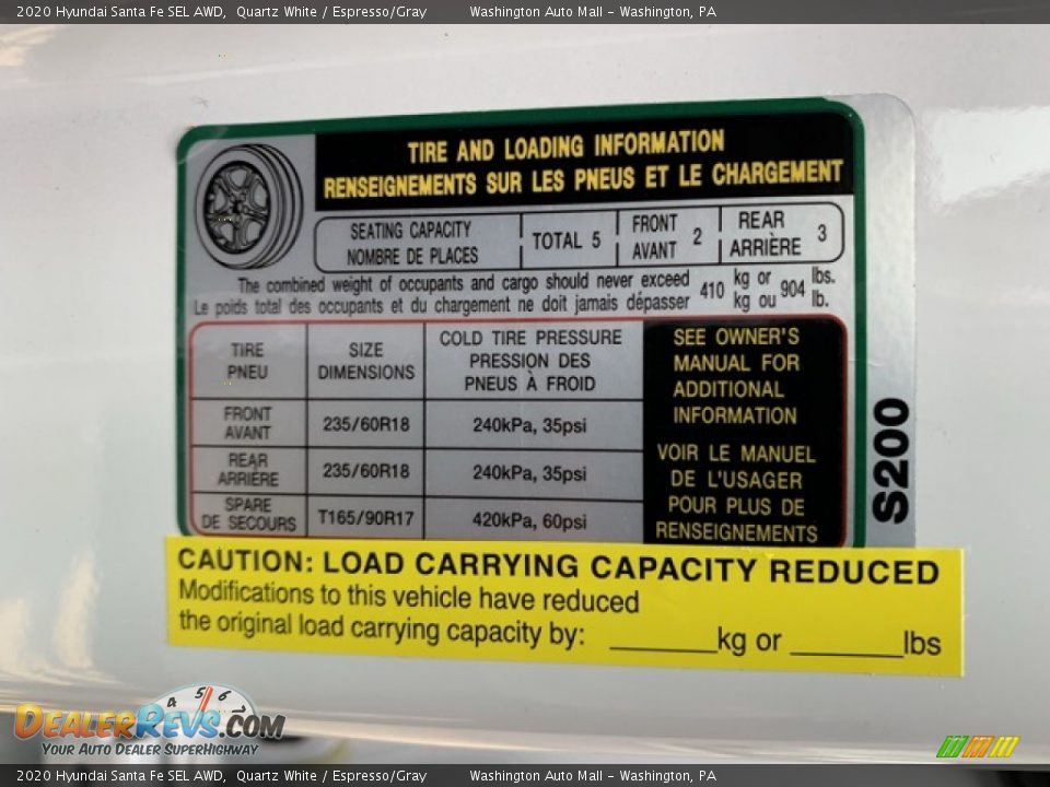 2020 Hyundai Santa Fe SEL AWD Quartz White / Espresso/Gray Photo #9