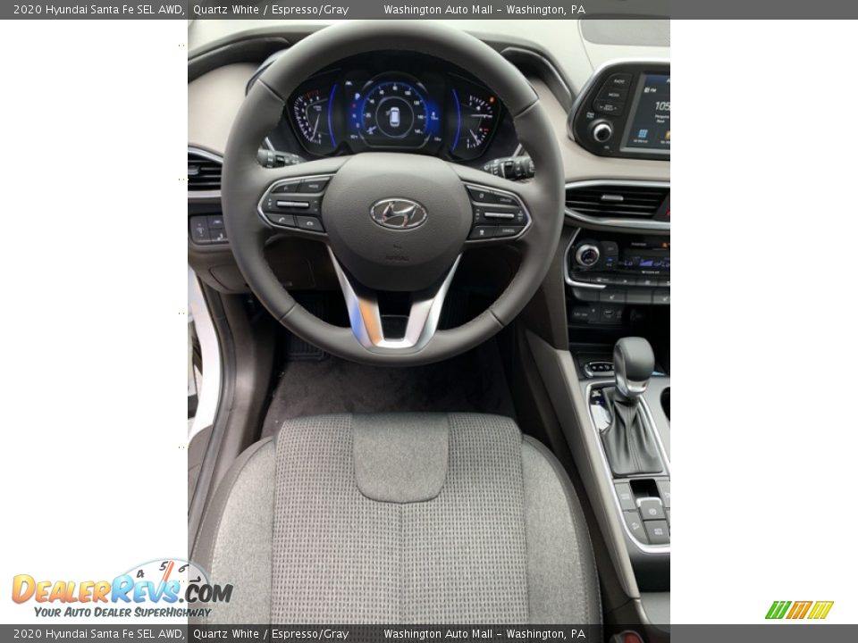 2020 Hyundai Santa Fe SEL AWD Quartz White / Espresso/Gray Photo #14