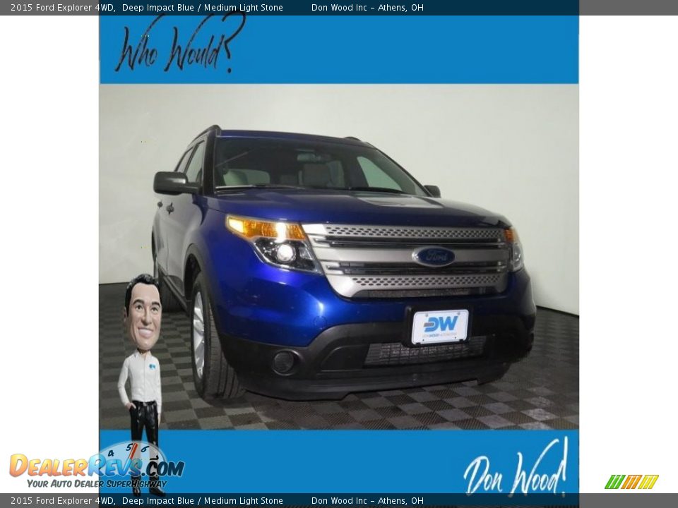 2015 Ford Explorer 4WD Deep Impact Blue / Medium Light Stone Photo #1