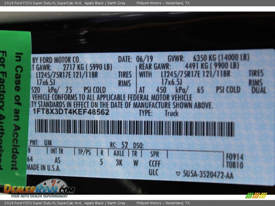 2019 Ford F350 Super Duty XL SuperCab 4x4 Agate Black / Earth Gray Photo #23
