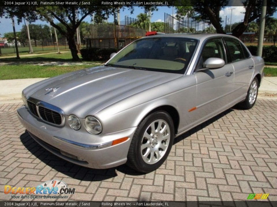 2004 Jaguar XJ XJ8 Platinum Silver Metallic / Sand Photo #1