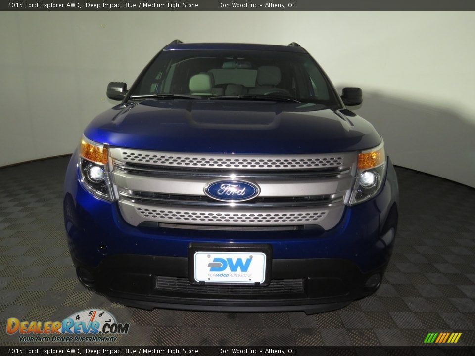 2015 Ford Explorer 4WD Deep Impact Blue / Medium Light Stone Photo #4