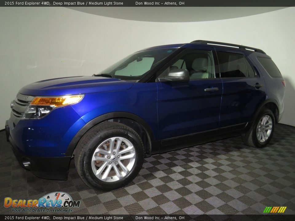 2015 Ford Explorer 4WD Deep Impact Blue / Medium Light Stone Photo #7